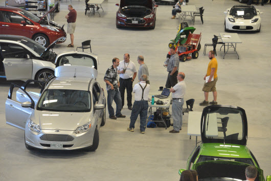 Sample of space with some of EV Fest 2014 Exhibits.